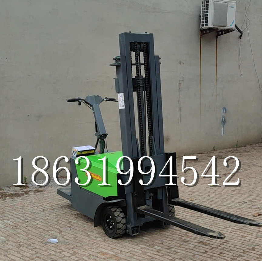 磐石市优程全电动叉车插腿式堆高车液压装卸车1.5吨升高小型站驾式铲车